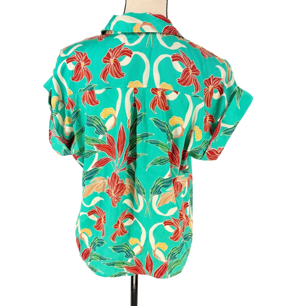 INC International Concepts Floral Print Short Sleeve Button-Up Shirt - Picture 4 of 9